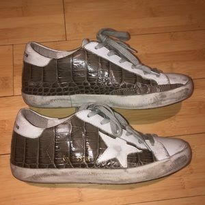 Golden Goose Super Star Distressed Croc- effect